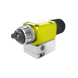 AVX Automatic Airmix spray gun with lime green body, silver nozzle and black rear cap