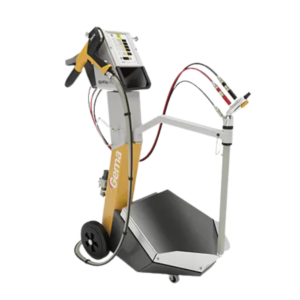OptiFlex® Pro B powder coating system on a wheeled trolley with control unit, spray gun and hoses