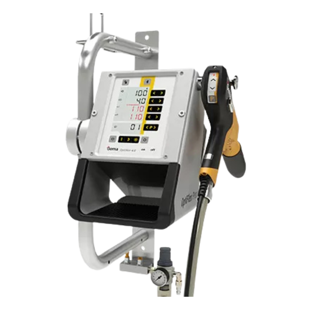 OptiFlex Pro W powder coating unit with control panel, spray gun and hose
