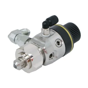 ASC automatic airless compact spray gun with silver metal body and black adjustment knob