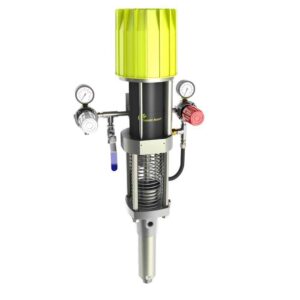 20C50 GT Airmix paint pump with pressure gauges, hoses and bright green top