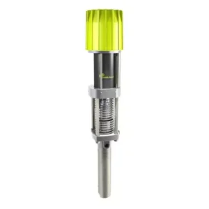 04C240 Airspray paint pump with bright green cap and cylindrical metal body