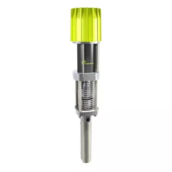 04C240 Airspray paint pump with bright green cap and cylindrical metal body
