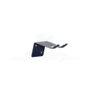 Metal wall bracket with two mounting holes and angled twin hooks