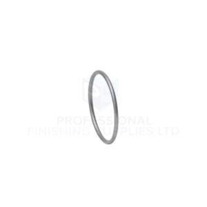 Single black O-ring seal on a white background
