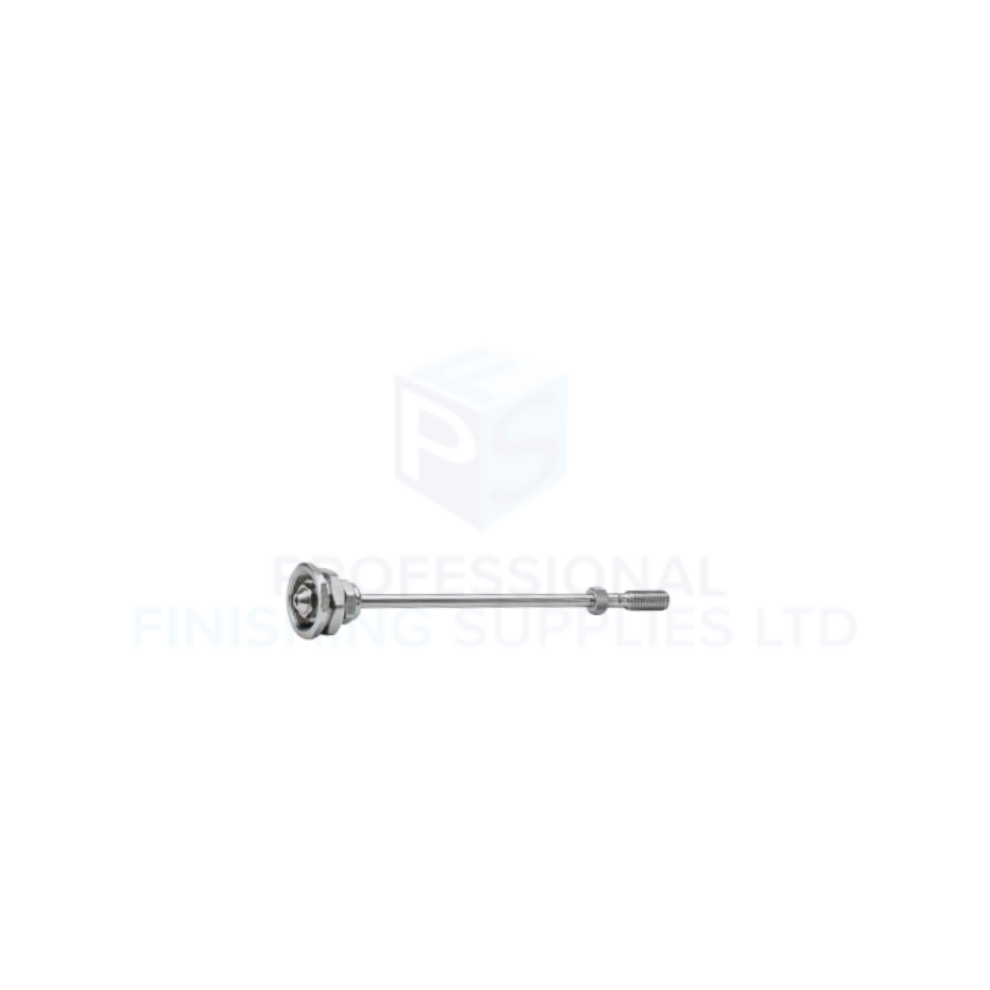 Metallic finishing tool with a round head, straight shaft and threaded end