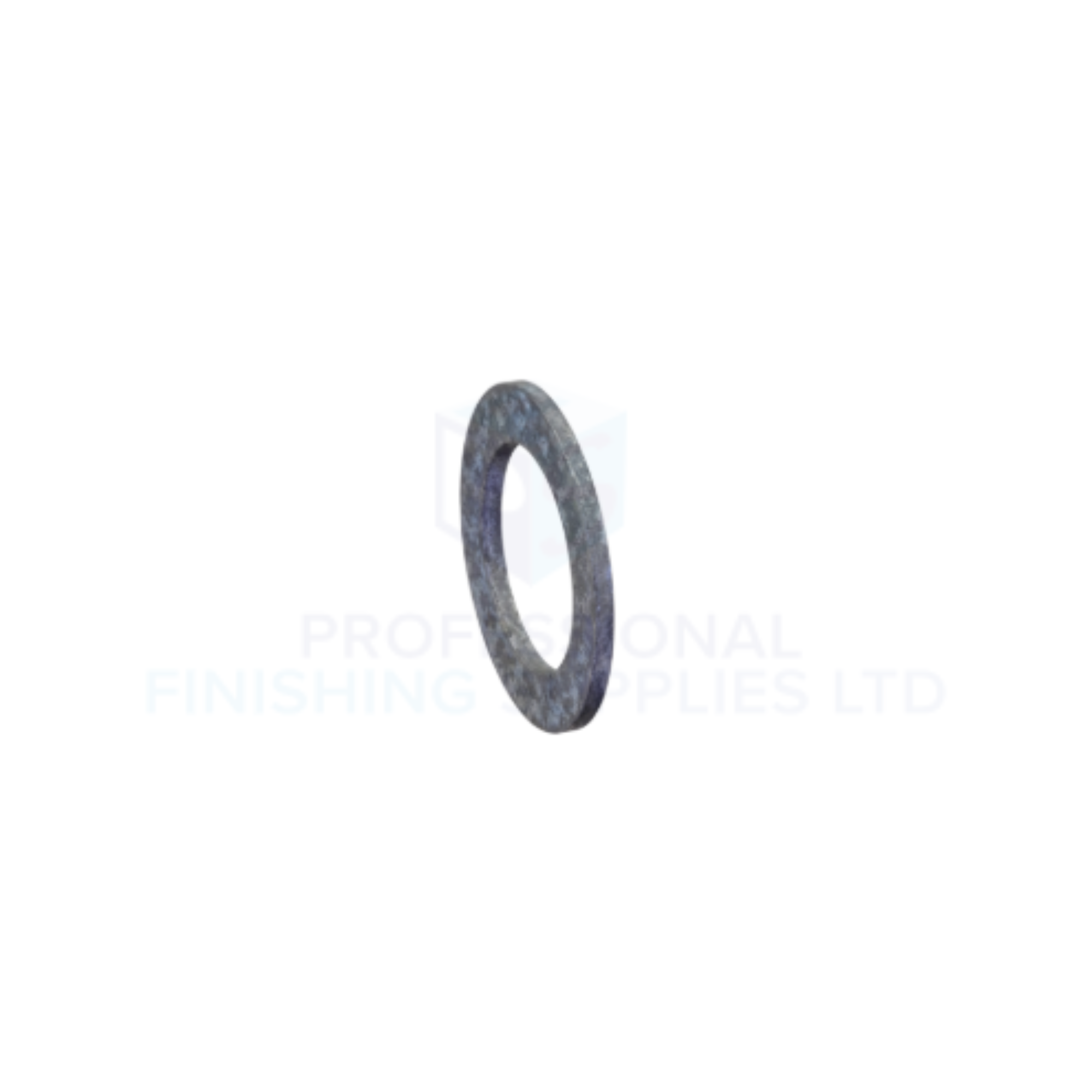 Single dark metal distribution washer shown against a white background