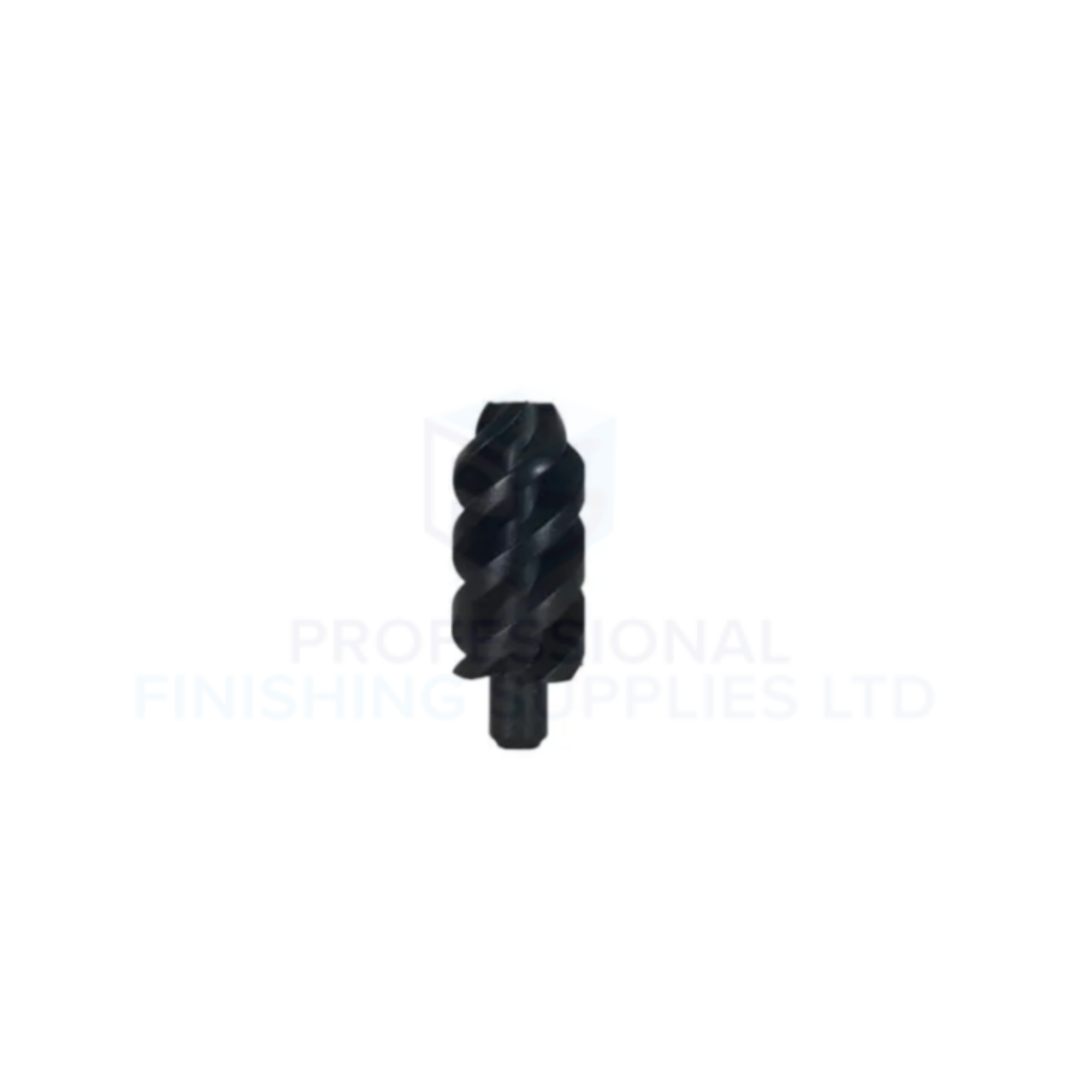 Black Vortex abrasive finishing tool with a twisted cylindrical design
