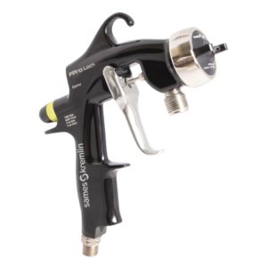 Black and silver FPro Lock CONV professional spray gun with trigger and metal nozzle