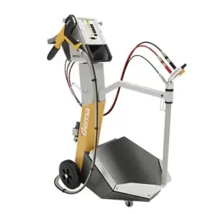 Opti Flex mobile coating equipment with spray gun, control unit, hoses and wheeled hopper